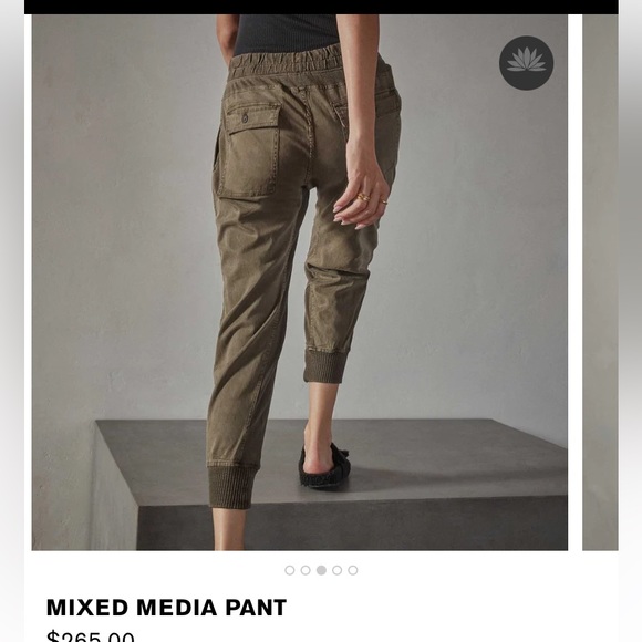 James Perse Pants & Jumpsuits James Perse Mixed Media Pant In Army Green Pigment Poshmark